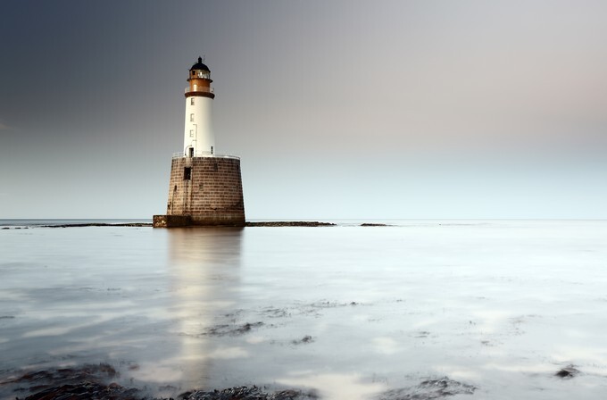 Rattray head lighthouse on the north east coast of Scotland